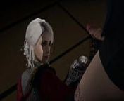 The Witcher - Yennefer grows a penis and she covers Ciri with cum from growing muscle 3d