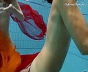 Two redheads swimming SUPER HOT!!! from swimming hot