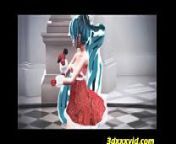 Blue Hair Cutie for Valentines from hentai cartoon sex style saint movie