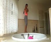 Stripping Off In The Bathtub from gym girl naked solo finger