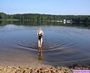 Naked girl goes skinny dipping in public beach from skinny dipping naked