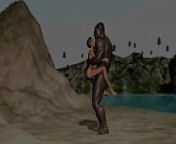 Hot sex on the beach! Big black man bangs a horny ebony on the savage island from im am island boy