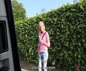 Sexy blonde prefer Van than bus and fuck bald stranger from bald car