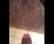 Black cock sprays cum all over floor from indian semen