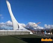 Flashing - Olimpic park Sochi 2014 from pantyhose candid