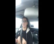 Teen piercing nipple Flash on the road - Flash en voiture by Vic Alouqua from www xxx biv