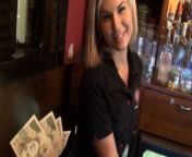 Gorgeous blonde bartender is talked into having sex at work from trihunna