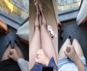 Chinese ladyboy with beautiful legs wants to ejaculate wearing stockings from chinese ladyboy bj and cumshot