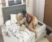 Latina dances sexy in underwear, puts the strap-on on her teddy bear, sucks the strap-on and then ri from 155chan ri librechan nude