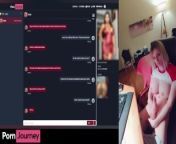 I chat with my wife in webcam and i cum over my tits from taks