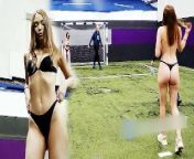 A daring penalty kick striptease on the football field! YouTuber made a strip game! from steriptiz