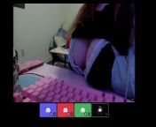 Teasing my step-brother's friends on Discord then fingering myself under the table from sex movie 45