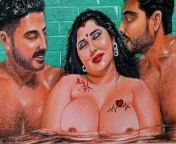 Erotic Art Or Drawing OfSexy Indian Married Woman Having A Steamy Affair With Her Two Boyfriends from devar bhabhi sex vide