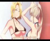 Hentai Foursome from bikini teen lesbians