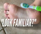Foot Humiliation | Using Your Toothbrush to Scrub my Feet from senileeon caxy phanny