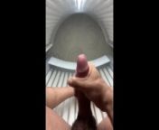 Hot hung daddy shoots his load all over the tanning bed!! from www vidmate xxx adult porn