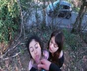 Having fun with 2 stranger that come back from POV PUBLIC SEX! from lesiba