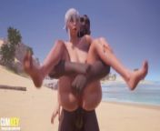 Curvy Blonde Babe Blacked | get pregnant on the beach | 3D Porn Wild Life from pregnant anime hentai