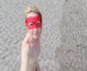Angel Fowler walking Topless on a Beach from monicabellucci boobsumiko kiyooka angel nude photobook