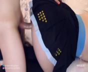 Cumming in a slutty college student in her cosplay miniskirt from hatsune miku cosplay