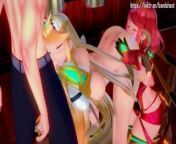 The only way to calm Mythra down is steamy sex with Pyra and her man (PICTURE + AUDIO) from sexxcxxx taman sex photo com