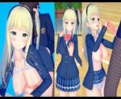 [Hentai Game Koikatsu!] Big tits blonde schoolgirl “yuzuki”is rubbed with her boobs. And sex. from geri