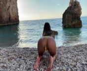 Gorgeous girl sucked me at public beach & jump on it from monica sanches peruana
