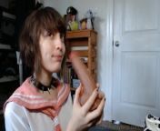 femboy schoolgirl gives a blowjob to his toy from femboy schoolgirl gives a blowjob to his toy from hootie hoo femboy watch