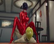 Lady Bug in the Chinese bar rubs her suit against catnoir's BIG TITS+ COWGIRL from nickelodeon