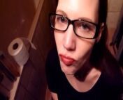 Nerdy librarian with glasses loves to drink piss from vixtoria