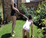 Taking my bitch for a walk on a leash just for her to piss everywhere outside in the garden from aditi mistry new video