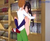 Yui Kotegawa and Rito Yuki have intense sex in a deserted library. - To Love Ru Hentai from yui