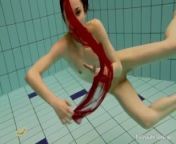 Swimming goggles babe Vera Brass in the pool from jankae videosalu reshm