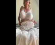 naked under white see through dress from cid purvi nude breast