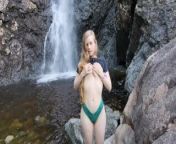Flashing my big tits in public, at the waterfall -NekoGodess from မိုးဟေကိုxxxretty huggable kitten nudist