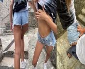 TEEN ALMOST CAUGHT FUCKING IN TOURIST HOTSPOT - RISKY PUBLIC SEX from anemia xxx