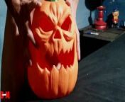 Jerking my cock, with a Jack O Lantern. BTM's 2023 Halloween special! from pumkin