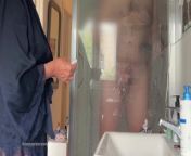 My husband started jerking off to my when she caught him taking a shower. from sab