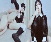 Wednesday Addams gets wild by fingers in her holes and gets fucked hard in her pussy and ass from nayka sabnorer xxvideoxxxnm