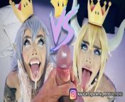 BOWSETTE vs BOOSETTE Battle! (PMV) Cosplay Ahegao, Rough Sex, Sloppy Blowjob, Nylon Feet, Footjob from young wife free porn sex with
