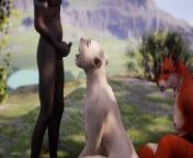 Furry Threesome: Foxy and Wolf girls fucked by huge black cock | Yiff 3D Hentai from wolf girl cartoon