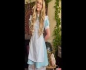Naughty Alice in Wonderland from teen paying solo