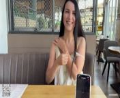 Eva cumming hard in public restaurant thru with Lovense Ferri remote controlled vibrator from shalu manon xxx sexy