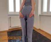 Wetting my blue yoga pants - Full Video on MV Fansly from redhead yoga
