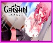 Genshin Impact - Yae Miko in school uniform from mieruko chan miko yotsuya hentai