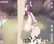 Lust's Cupid, a 2D sex simulation game Sexy Girl dressed as a cow costume Miruku from xaxay