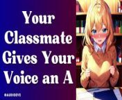[F4M] Your Classmate Gives Your Voice An A | Classmates to Lovers ASMR Audio Roleplay from asmr school