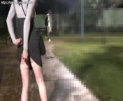 Dildo fuck anal behind a passerby in public ! from chinese crossdresser